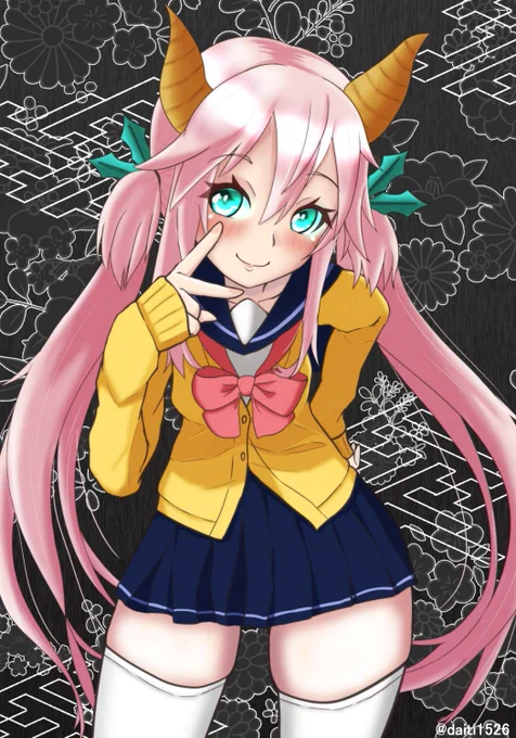 百塩()さん家の子のとーっても可愛くて素敵な鬼っ子の柊ちゃんを描かせて頂きましたぁ!! 