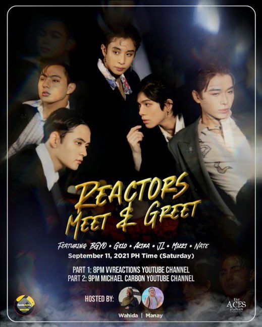 aces_intl's tweet photo. Its the first ever Reactors Meet &amp; Greet with @bgyo_ph this September 11, 2021!

Reactors from all over the world will get a chance to meet our best boys! 

This will be a fun virtual event for sure!  See you at @VVreactions &amp; @michaelcarbon YouTube Channels. 

#BGYOReactorsMeet https://t.co/jKpyN8iTc3