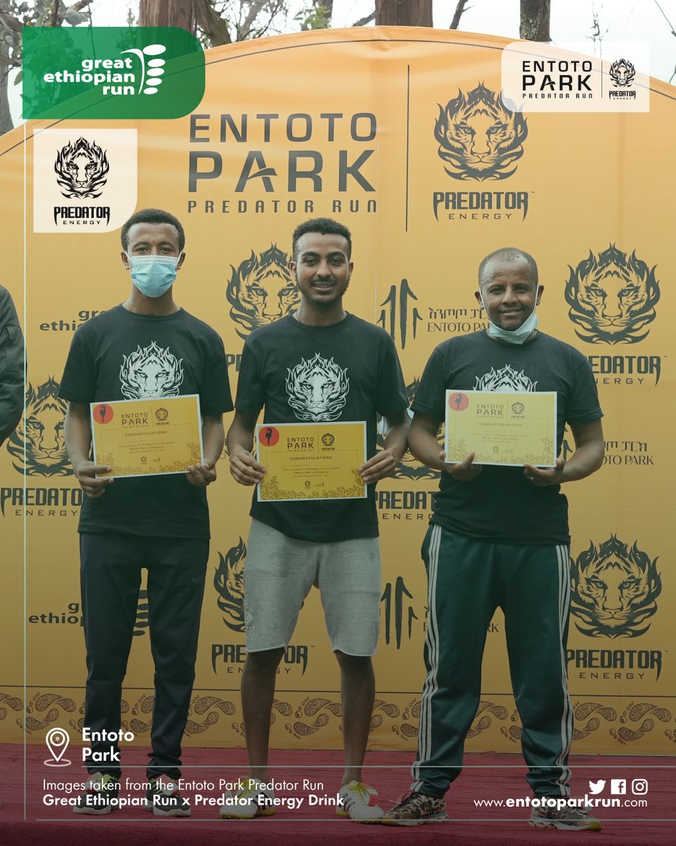 greatethrun's tweet photo. We'd like to congratulate predators for winning the race for the fiercest.
7th Round Entoto Park Predator Run
Great Ethiopian Run x Predator Energies
#Winners #GreatEthRun #PredatorEnergies #EntotoPark #EntotoParkPredatorRun #Ethiopia https://t.co/O7Pt7TfjqB