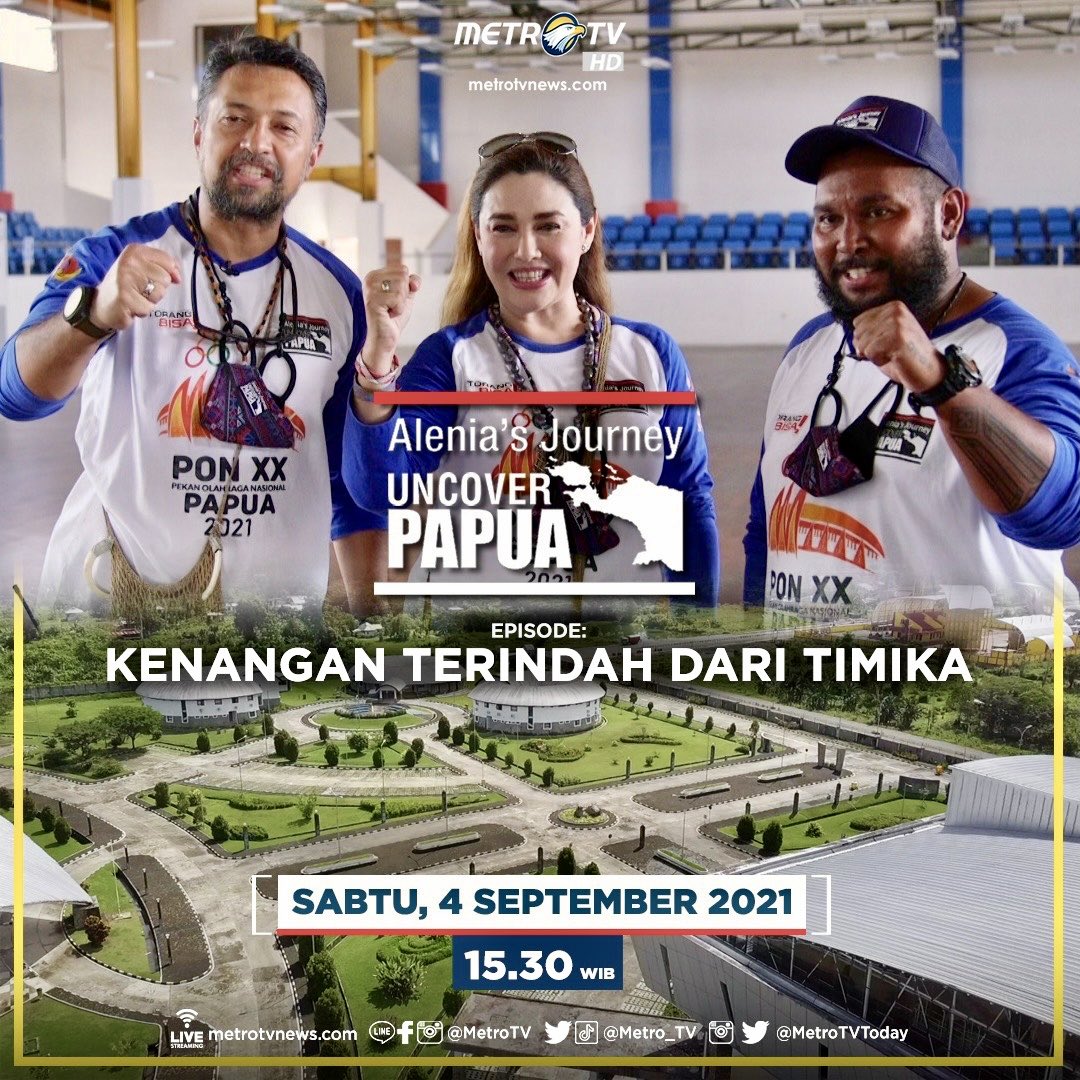 H-28 ROAD TO PON XX PAPUA!
Ayo kitorang nonton pertandingan seru di PON XX PAPUA sambil menikmati Kuliner Kepiting Karaka Timika 👍🏼😍🔥
SAKSIKAN.. 
ALENIA’S JOURNEY UNCOVER PAPUA ROAD TO ⁦PON XX 
SABTU 4 SEPT 2021
JAM 15.30 WIB/17.30 WIT di ⁦<a href="/Metro_TV/">METRO TV</a>⁩