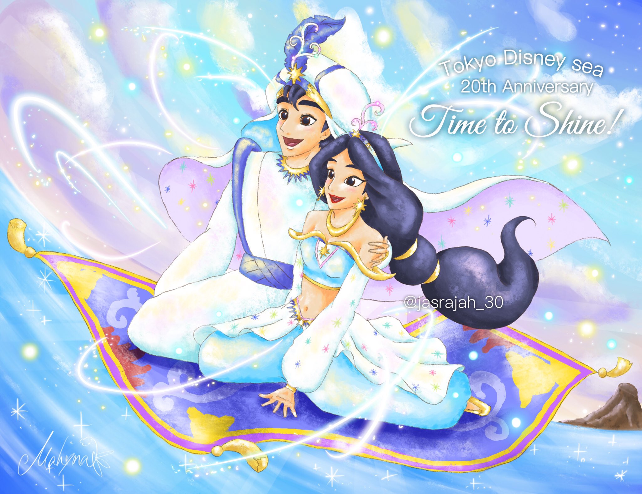 Disney - ディズニー アラジン ジャスミン ヴィンテージ アート イラスト 2022.11.25🕌🌙 * 🕌🌙🪷🐅🧞‍♂️ ついにこの日が‼︎ アラジン