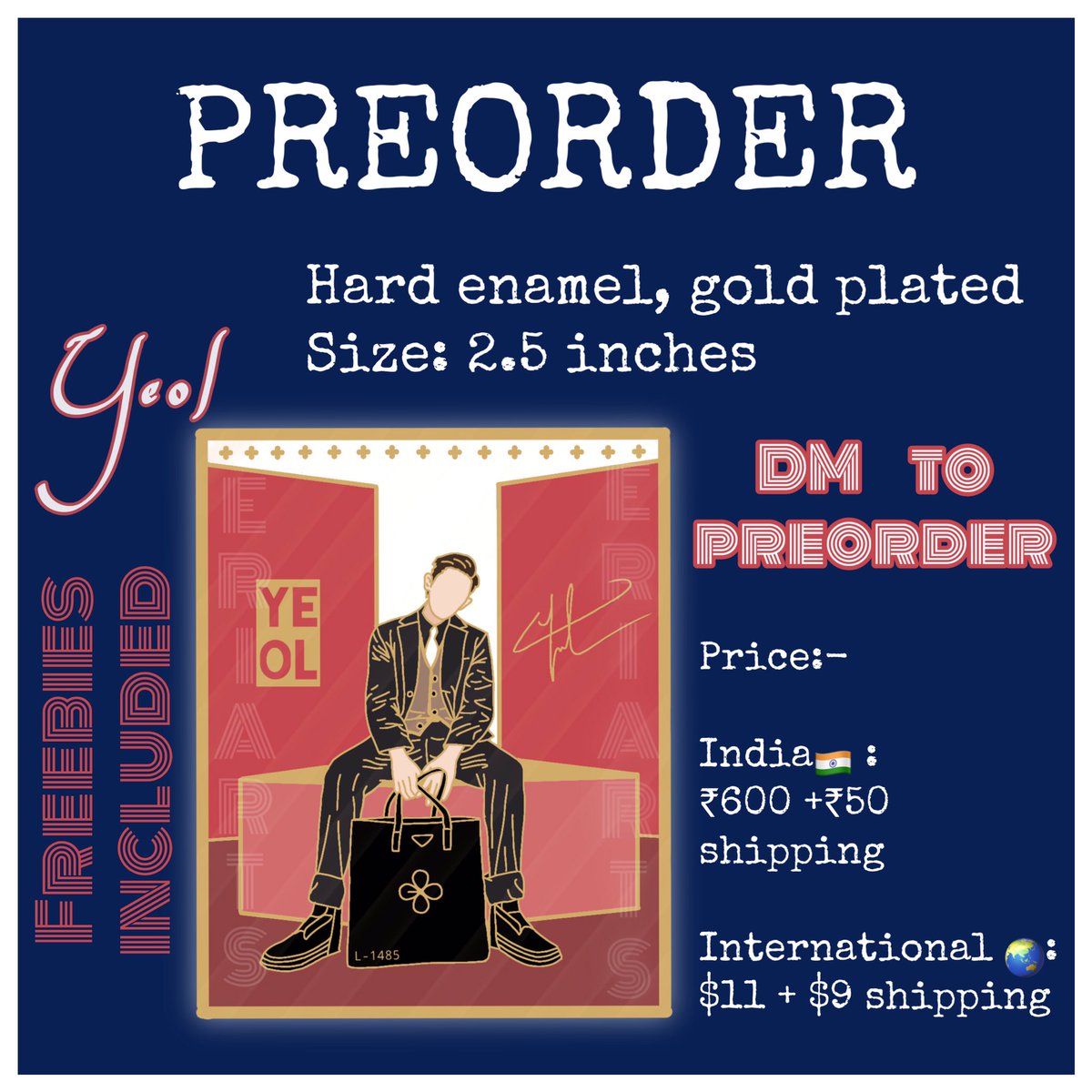 eri_arts_'s tweet photo. [PRE ORDER]OPEN
Details ~
- Hard enamel,Size: 2.5 inches,Gold plated, Butterfly clasp
Last date: 25th Sept
For group order,pls DM
#chanyeol #parkchanyeol #exopins #enamelpins #kpopfanart #exofanart #exomerch #exomerchandise #chanyeoledit #chanyeolexo #chanyeolfanart #chanyeolpark https://t.co/VFMckVRe1f