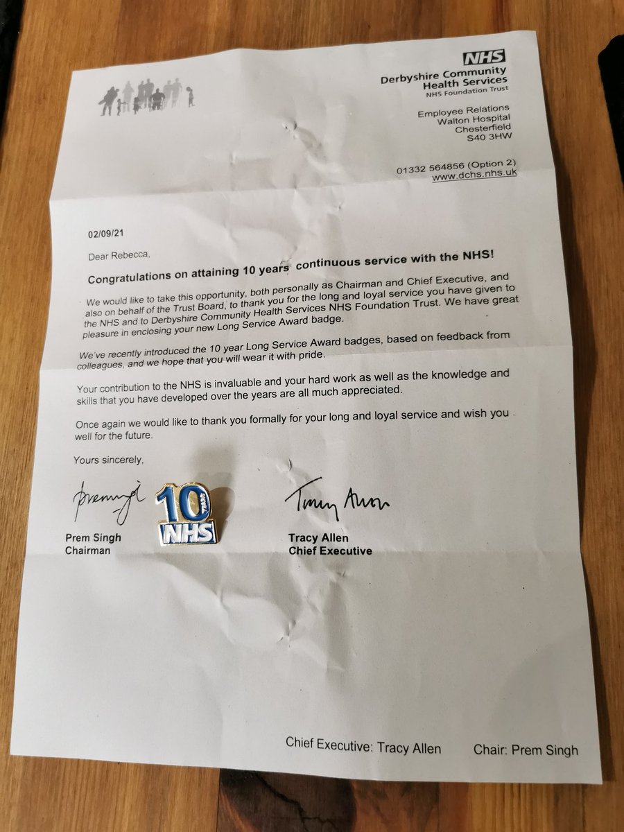 Rebecca Lineker (@beckylineker) on Twitter photo Thank you <a href="/DCHStrust/">Derbyshire Community Health Services NHS FT</a>
Sorry the dog ate the post 🙈 but thank you so much for long service award badge! I'm so thankful for the opportunities and experiences ❤️ here's to another 30 years 😉 Thank you <a href="/DCHStrust/">Derbyshire Community Health Services NHS FT</a>
Sorry the dog ate the post 🙈 but thank you so much for long service award badge! I'm so thankful for the opportunities and experiences ❤️ here's to another 30 years 😉
