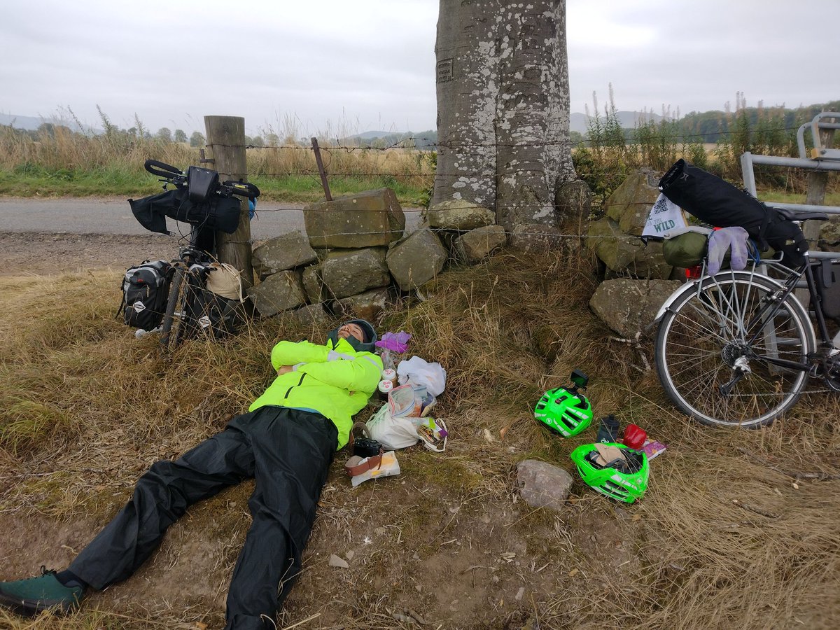 Lunch and then asleep...

Almost at our most northerly point. 365 miles down, and feeling it!

#RidefortheWild
