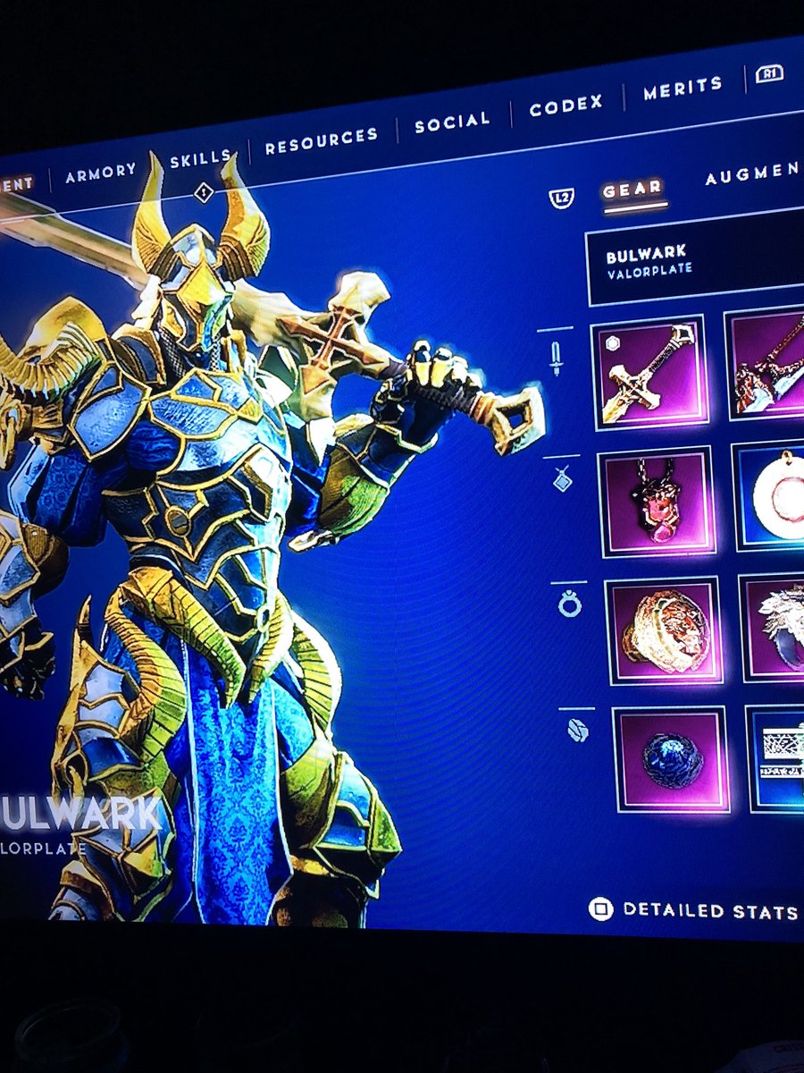 NationNic's tweet photo. Grinding on Godfall so far my favorite is Bulwark the Bizarre til I unlock the ones I think are cool. Streaming walkthrough and gameplay come stream. #Godfall #godfallps4 #ps4 #PS4live #twitch #twitchstreaming #twitchgamer #twitchstreamer #twitchsteam #livestream #livestreaming https://t.co/6UjmKx4Aas