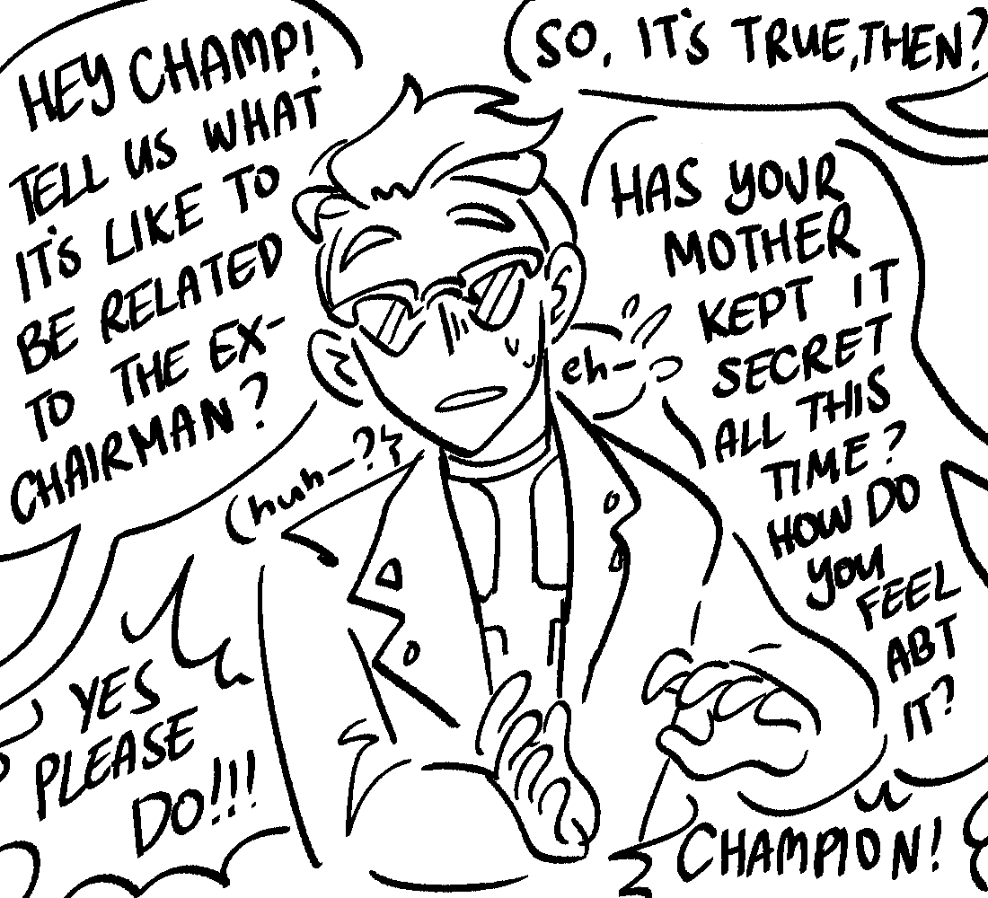 [ pokemon oc ] rumor has it you're chairman rose's son? 