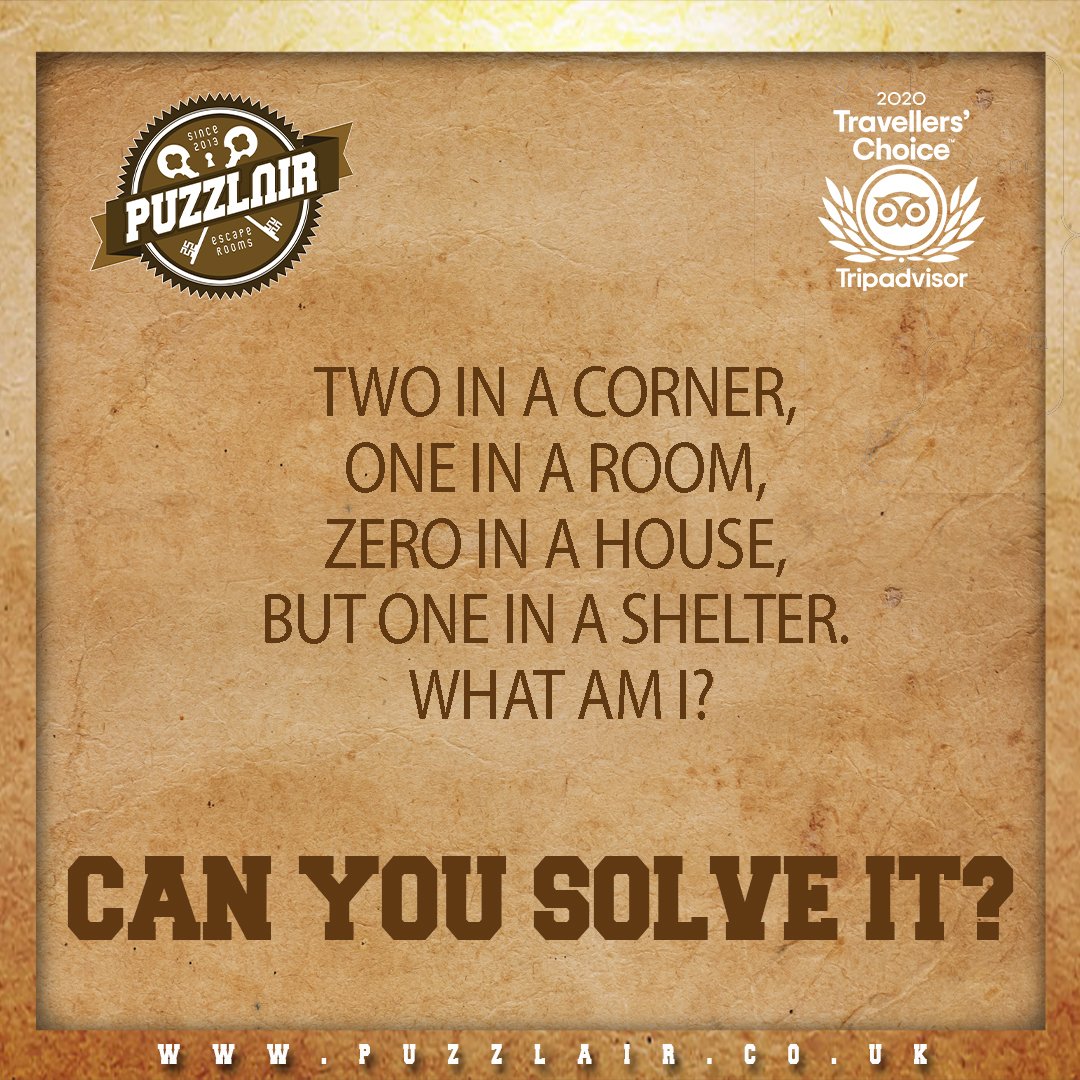 Good Morning 🌞

Let's start the day with a riddle 🧐 Book your game now at puzzlair.co.uk/escape-room-br…

#riddle #riddletime #dailyriddle #escaperoom #escaperoomgame #escapegameroom #exitgames #puzzlair #escaperooms #roomescape #escapegame #escapegames #visitbristol