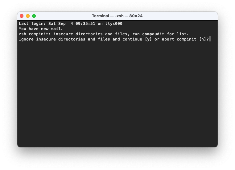 danieldietrich's tweet image. ⚠️ Debugged my shell startup using `zsh -x` and found out that sdkman is calling compinit during initialization.

The compinit docs state that it may run only in interactive shell initialization scripts (lile .zshrc) because the script might block waiting for user input!