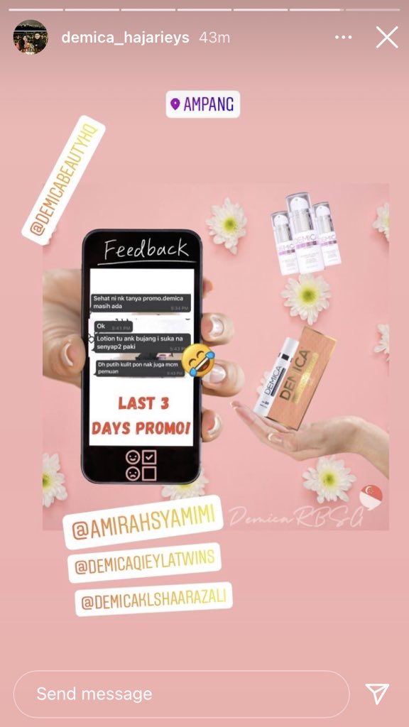 Nurnajihah128's tweet photo. #demicawhiteninglotion #demicaserum #demicalipmatte
Hanya 3 bahan yang diperlukan untuk berseri😍CUBALAH SEKARANG‼️ @demica_hajarieys @demicabeautyhq @demicasquad @najihah13333(0182843813) https://t.co/BFBwAtS0q9