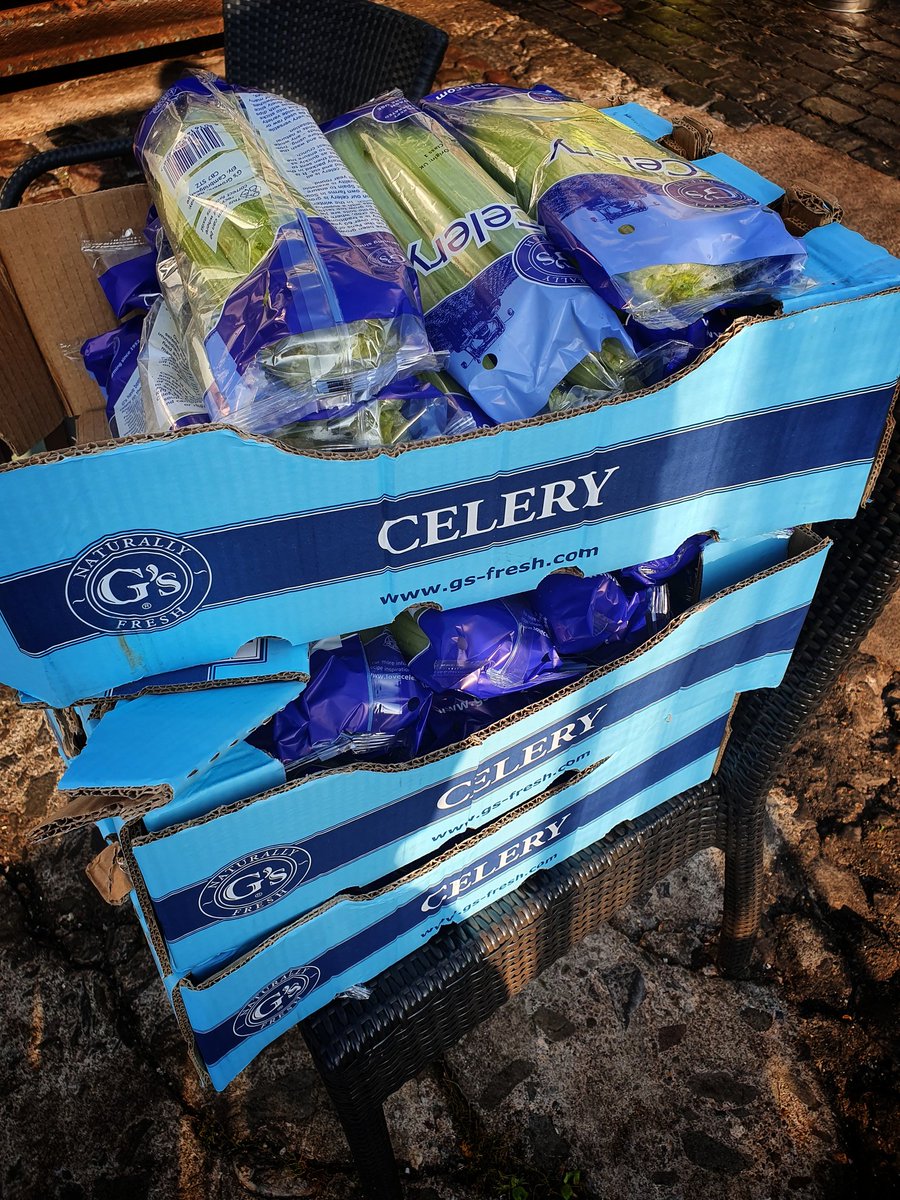 That awkward #saturday morning moment at 8.45am when you realised you ordered 40 heads of celery and not 4! #tired #celeryrecipies on a postcard please!