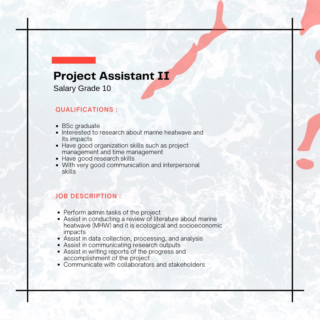 project_ships's tweet photo. #ProjectSHIPS, a @dostpcieerd funded project under @UPCebuOfficial, is in need of the following:

👩🏻‍💻 Two (2) Science Research Specialists I
🧑🏻‍💻 One (1) Project Assistant II 

If you are interested, kindly send your application requirements to @brisneve   bedullantes@up.edu.ph. https://t.co/YQ1BhUNAMh