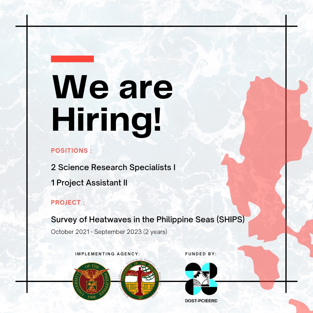 project_ships's tweet photo. #ProjectSHIPS, a @dostpcieerd funded project under @UPCebuOfficial, is in need of the following:

👩🏻‍💻 Two (2) Science Research Specialists I
🧑🏻‍💻 One (1) Project Assistant II 

If you are interested, kindly send your application requirements to @brisneve   bedullantes@up.edu.ph. https://t.co/YQ1BhUNAMh