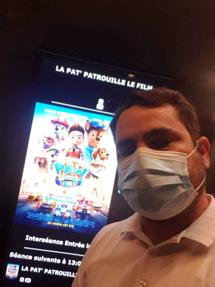 gade's tweet image. Well, after Rogue One (2016), I'm back to the cinema again. In between I had two kids... Naturally, all the family is going to watch Paw Patrol :-) (yes I'm happy behind this mask 😁) #PAWPatrolMovie
