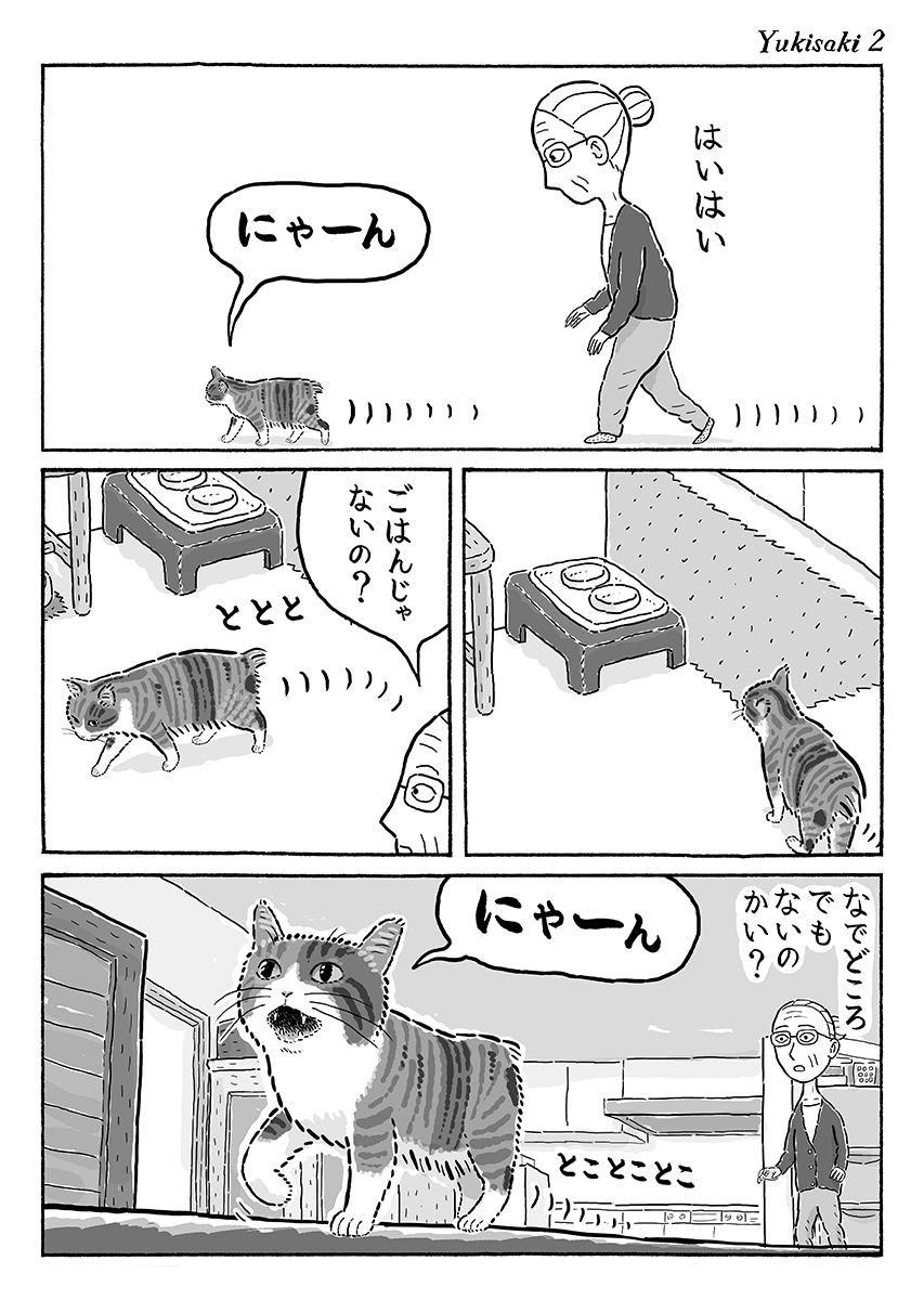 3ページ猫漫画「行き先はどちらまで」 #猫の菊ちゃん 
