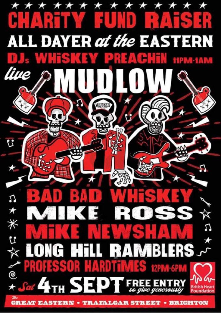 TODAY!
It’s our charity fundraiser all-dayer inside the Great Eastern with DJs and bands til 1am!
We’re on about 9pm ish!
All proceeds go to the British Heart Foundation ❤️❤️
£FREE ENTRY but bung your loose change in the charity pots.
See you at the bar!
🍺🥃🍻