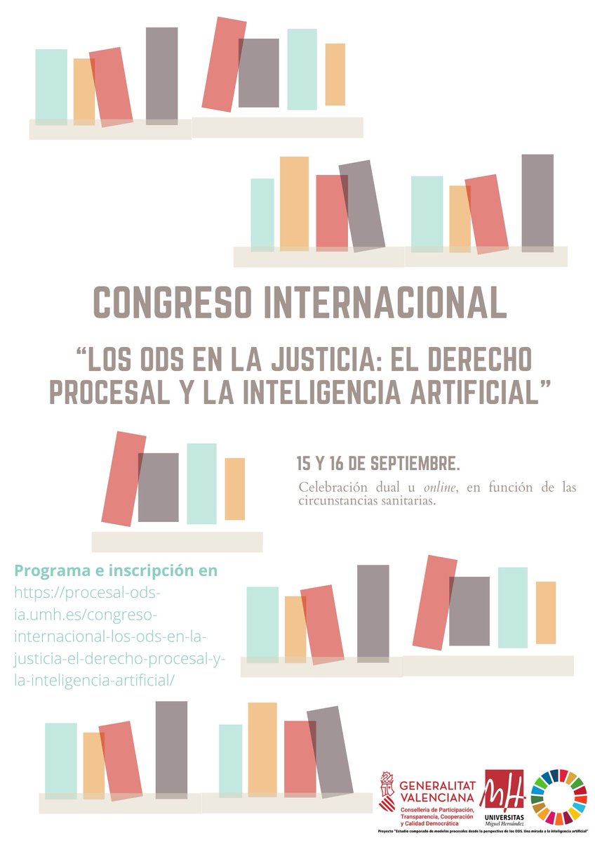 umh1434sp's tweet photo. ¿Qué relación existe entre el #DerechoProcesal, la #InteligenciaArtificial (#IA) y los #ODS? 
¡Entérate en el Congreso Internacional “LOS ODS EN LA JUSTICIA: EL DERECHO PROCESAL Y LA INTELIGENCIA ARTIFICIAL” los días 15 y 16 de septiembre!  
https://t.co/xuSmBefFbC https://t.co/PljzjExiEP