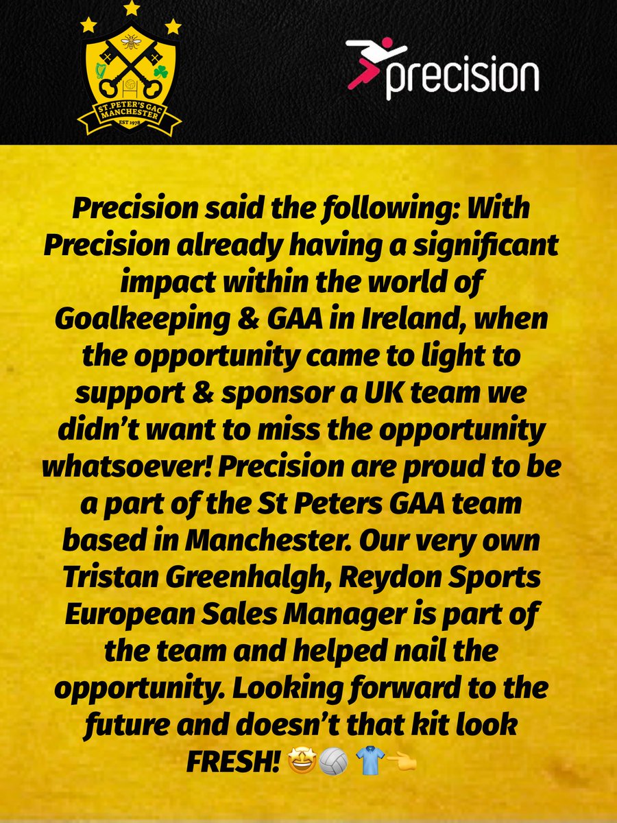 StPetersGAAManc's tweet photo. 2/2 Quote from our new sponsor @PrecisionGk https://t.co/17L0NHl5qC