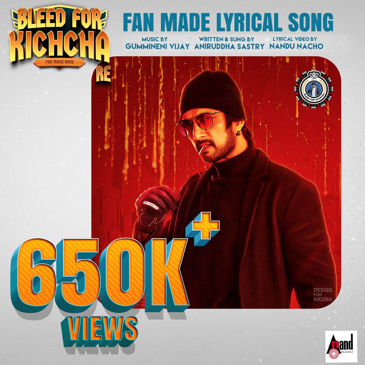 BLEED FOR KICHCHA MYSORE (@bfk_mysore) on Twitter photo <a href="/KicchaSudeep/">Kichcha Sudeepa</a> #BleedForKichchaRe Fan made lyrical video reached 650K+ views in less than 48 Hours. 😍
<a href="/KicchaSudeep/">Kichcha Sudeepa</a>
<a href="/iampriya06/">Priya Sudeep/ಪ್ರಿಯ</a>
<a href="/GummineniB/">gummineni vijay</a>
@AniruddhaSR
Thanks to all the concerned for this Success, <a href="/aanandaaudio/">aanandaaudio</a>
👇👇👇 <a href="/KicchaSudeep/">Kichcha Sudeepa</a> #BleedForKichchaRe Fan made lyrical video reached 650K+ views in less than 48 Hours. 😍
<a href="/KicchaSudeep/">Kichcha Sudeepa</a>
<a href="/iampriya06/">Priya Sudeep/ಪ್ರಿಯ</a>
<a href="/GummineniB/">gummineni vijay</a>
@AniruddhaSR
Thanks to all the concerned for this Success, <a href="/aanandaaudio/">aanandaaudio</a>
👇👇👇