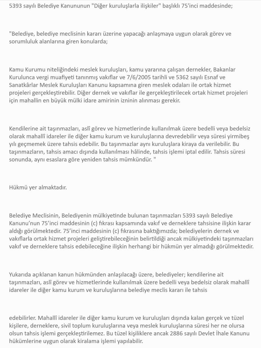 Belediyelerin odalara, mesleki kuruluşlara ihalesiz arsa, bina tahsisi yapmaları mümkün değildir. Size bunu yaptıran hukukçunuz varsa onu kulağından tutup kapıya koyun.