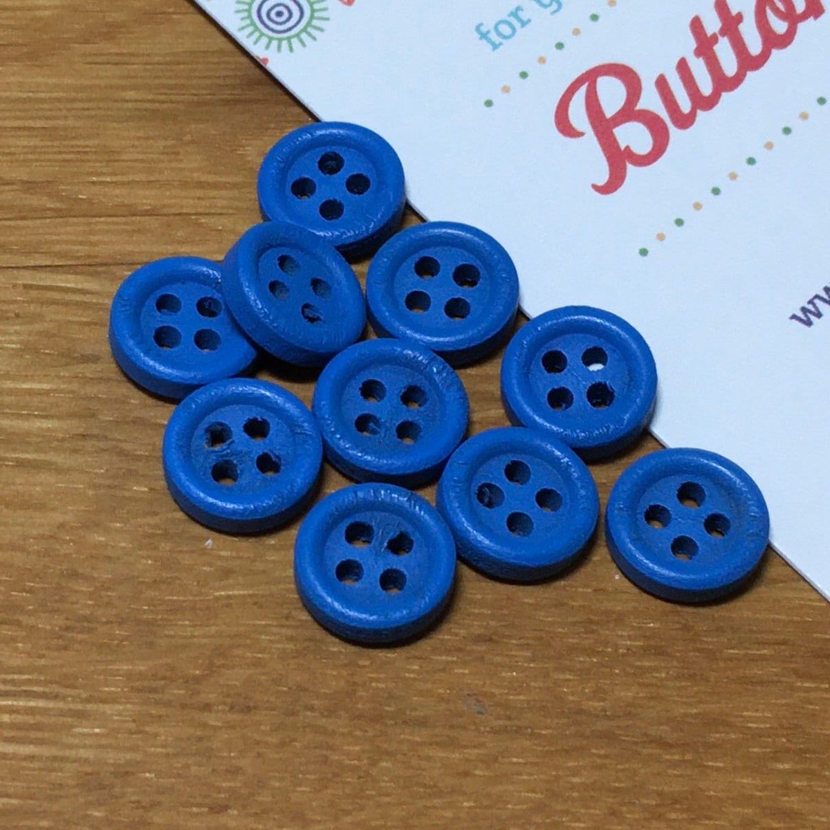buttonhub's tweet image. Blue Tiny Mini Wooden Buttons: Packs of 10 buttons #tinybuttons #smallbuttons #saturday #monday #shoplocal #crochet #knitting #etsy #sewing #buttons #blue etsy.me/3yNnEUK