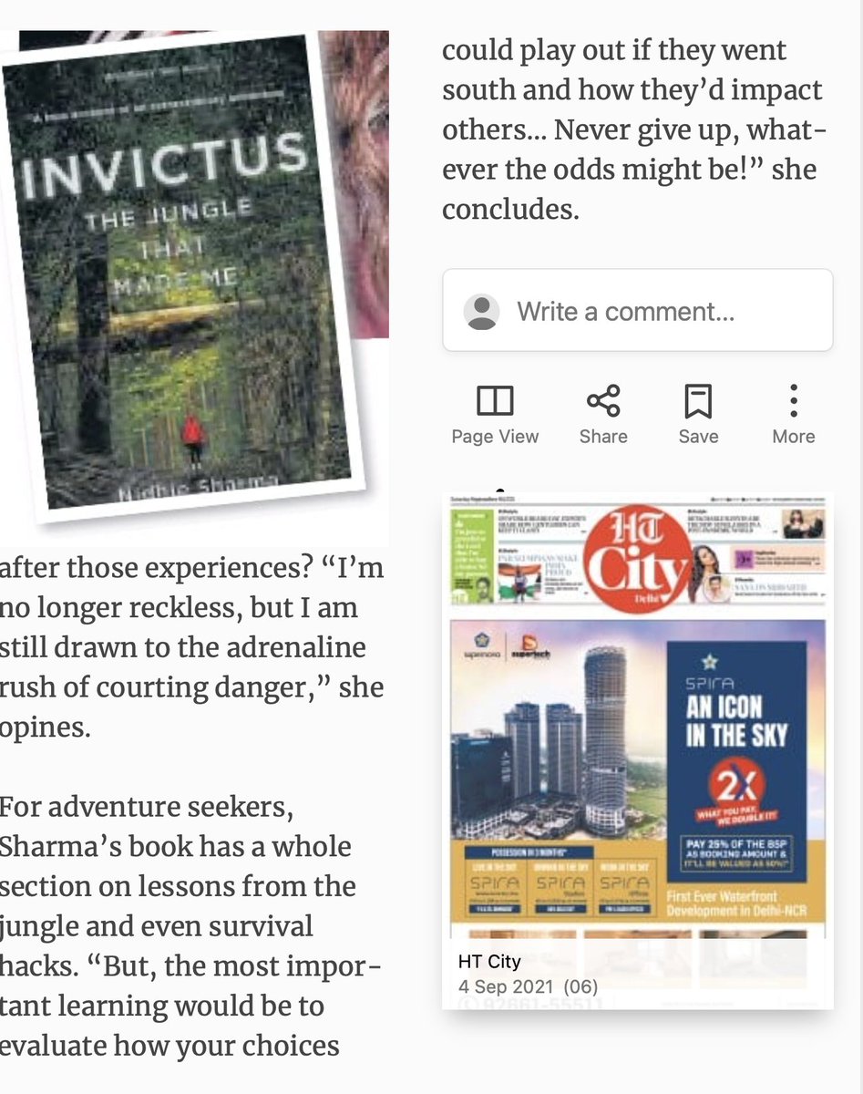 ShernaKhambatta's tweet photo. .@IamNidhieSharma interviewed on her #newbook #invictus @PanMacIndia in @htcity
#nonfiction #bestsller #jungle #readmorewomen #womenwriter #hindustantimes #AuthorInterview https://t.co/KmkkBhRHyY