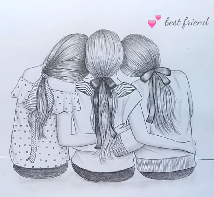 Best friends pencil Sketch Tutorial  How To Draw four Friends Hugging  Each other  Best friends pencil Sketch Tutorial  How To Draw four  Friends Hugging Each other PencilDrawing GirlDrawing BestFriends 