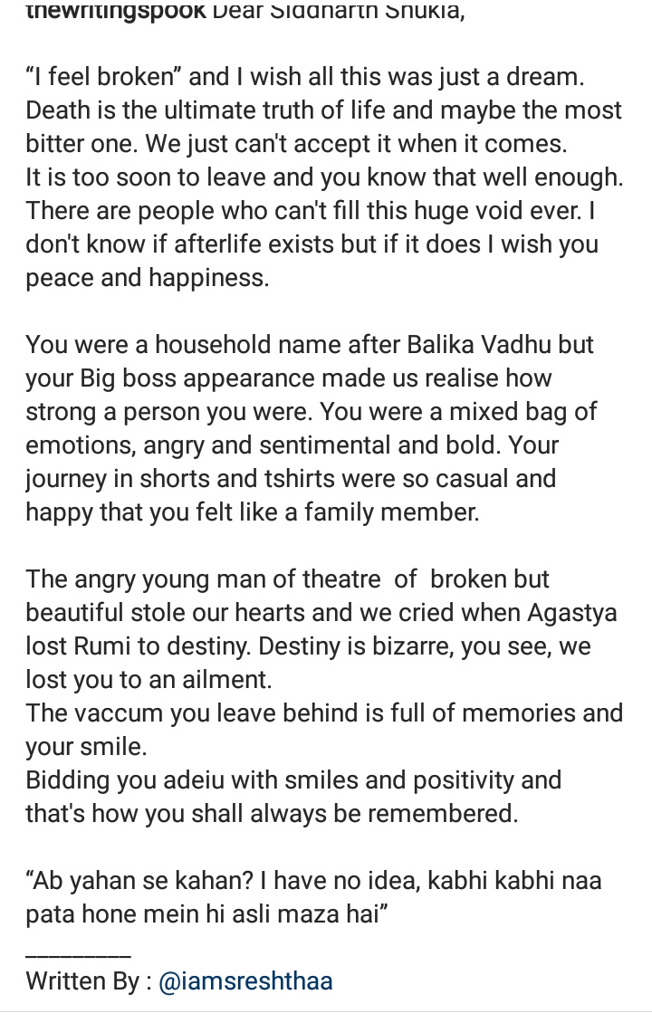 DarkesttttStorm's tweet photo. "Your journey in shorts and tshirt were so casual and happy that you felt like a family member" ♥ 
.
.

Such a beautiful message, do read it!! 

https://t.co/Ou9EkrDfYR

#SidharthShukla https://t.co/GOrKpOHIOn