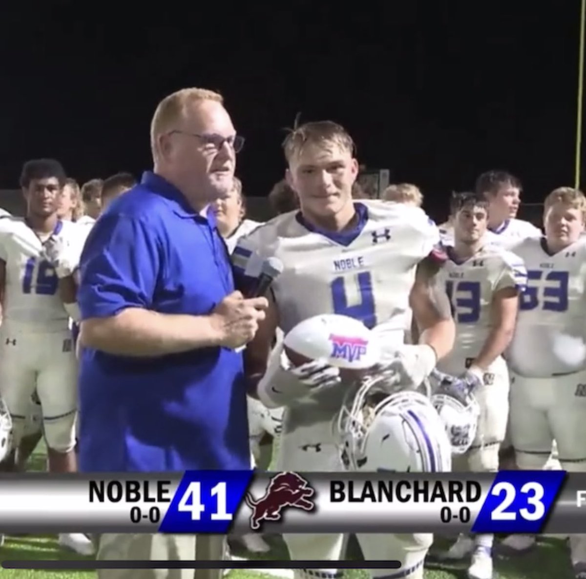Thank you to Scott Womack and <a href="/Reynolds_Ford/">Reynolds Ford Norman</a> for selecting me as MVP of tonight’s game. It was a great TEAM WIN!! #gobears <a href="/6starfootballOK/">Six Star Football | OKLAHOMA</a> <a href="/ncsa/">NCSA College Recruiting</a> <a href="/FBUAllAmerican/">#FBUAllAmerican</a> <a href="/nobleokfootball/">Noble Bears Football</a>
