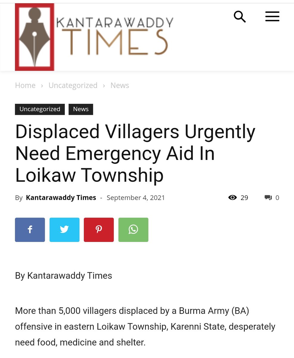 Chanapai247's tweet photo. Coz the battles between SAC & KA and KNDF joint forces are frequently happening in #LoiLinLay sub township , over 5000 locals have displaced and they are in dire need of food and medical assistance . According to KNDF , there were 21 clashes in Karenni state last month.
#Sep4Coup https://t.co/sGOpCkiTcg