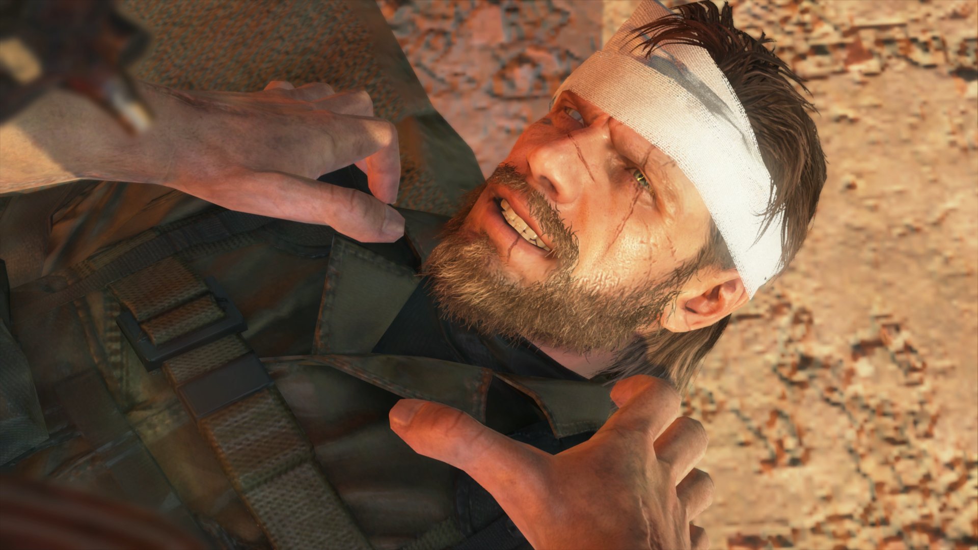 兵隊 Mgsvの解析をされているcaplagさん Caplagrobin から教えて頂いたのですが 序章 覚醒 などで見られる包帯を巻いたヴェノム スネークの目の虹彩は緑色である事が分かりました ただし第一章 報復 以降で操作できる通常のヴェノム スネークはgzの