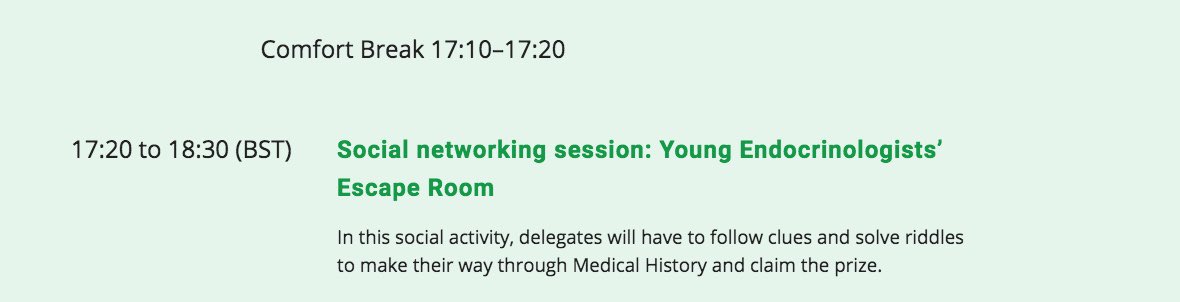 This is today’s programme❗️ #EYES2021 rocks‼️ 🤯
See you all in a bit 😁👩‍💻🧑‍💻 
<a href="/ESEndocrinology/">European Society of Endocrinology (ESE)</a> <a href="/EsePresident/">ESE_President</a>
