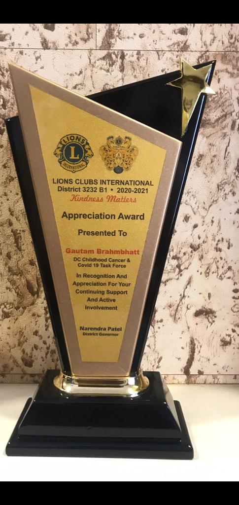 As a District chairman Chilhood cancer and covid 19 task force