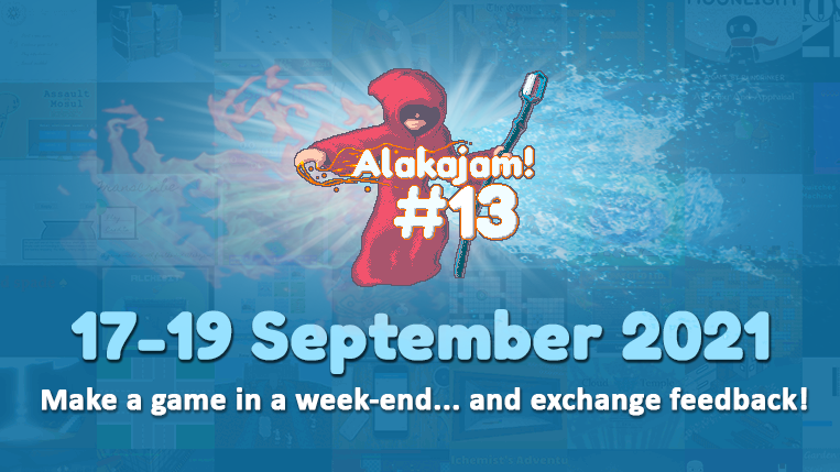AlakajamBang's tweet photo. The 13th #Alakajam is near, theme submissions are open! It's time to share your best ideas 💡 https://t.co/lBU2l3jxpy #gamejams https://t.co/GRkGoYGvOW