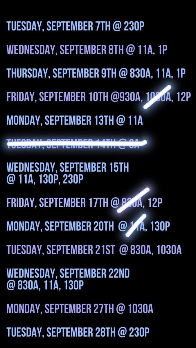 NoFuzzGiven's tweet image. Remaining September availabilities:

If the date/time isn’t listed on our site, please contact me personally 

816.213.1398 ✨

Baldlikecaillou.com/booking