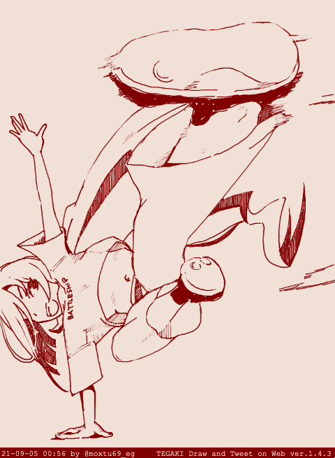 清霜はなぜかカポエイラしそう #tegaki_dt 