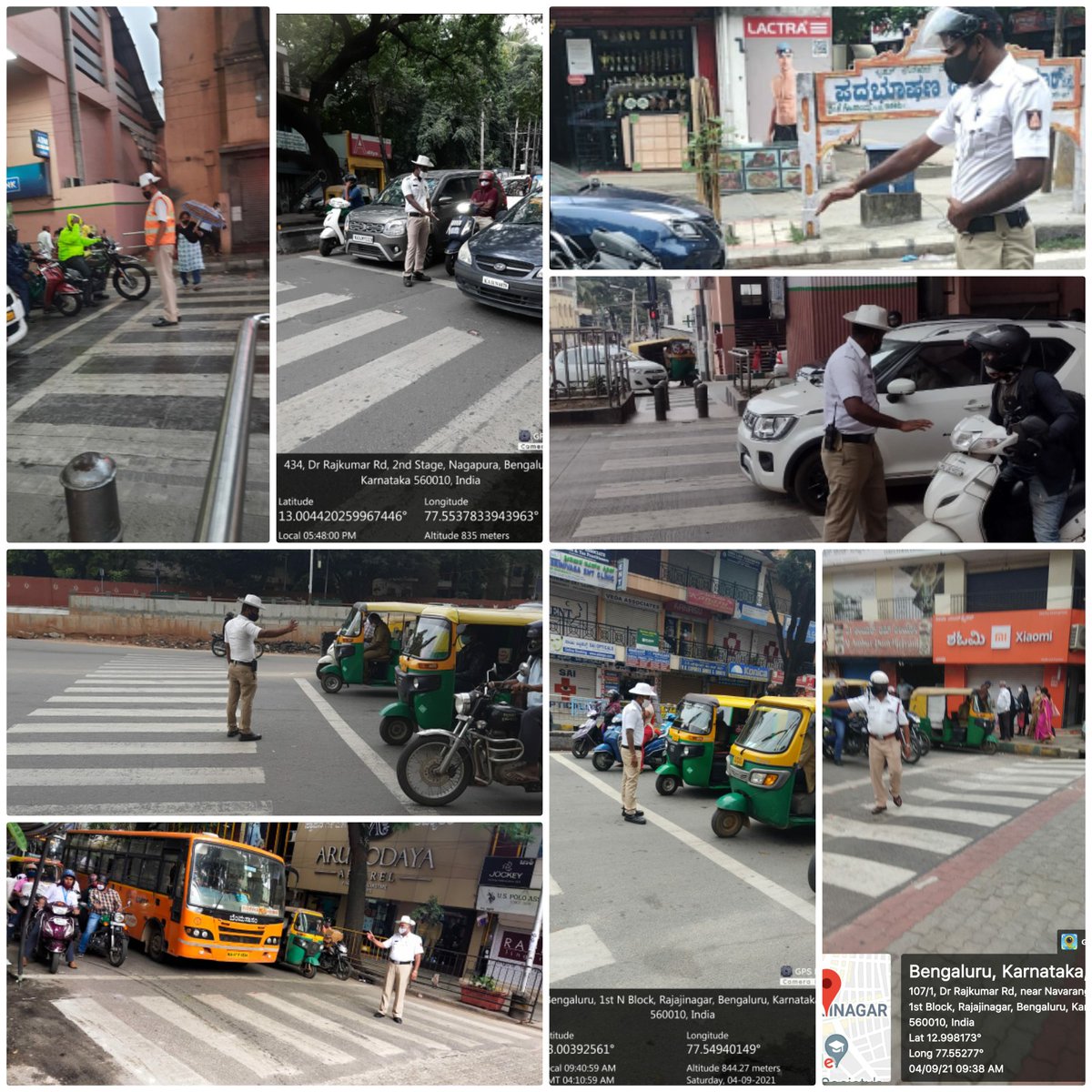 Zebracross and stopline awareness program conducted by Malleshwaram  traffic ps officers and staff.