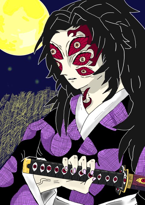 MikkaさんがTwitterに投稿した黒死牟(鬼滅の刃)のイラスト。