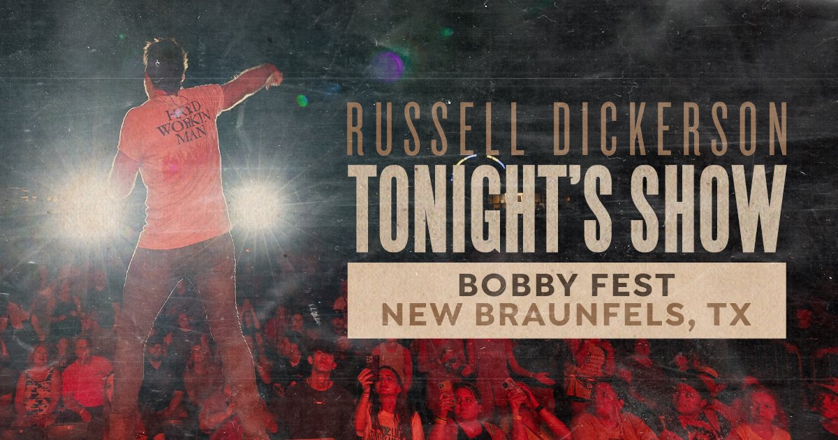 russelled's tweet photo. Rockin’ up to New Braunfels, Texas tonight for #BobbyFest. Who will we see there?! https://t.co/dvGS5iJBAI https://t.co/BU0FHvVako