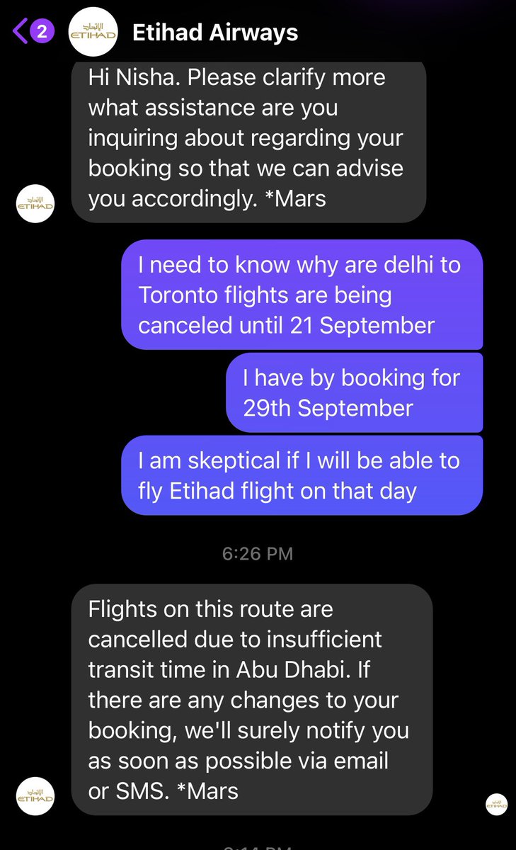 NishaSachdeva1's tweet photo. @Rr14070553 @EtihadHelp This is what I got in my DMs on Twitter and Facebook Messenger. Seems it is minimum 4 hr 50 mins and max 6 hrs layover allowed in Abu Dhabi to get the test and receive reports in time. However, it may change, we will have to wait for an update by them. https://t.co/SC334YCONE
