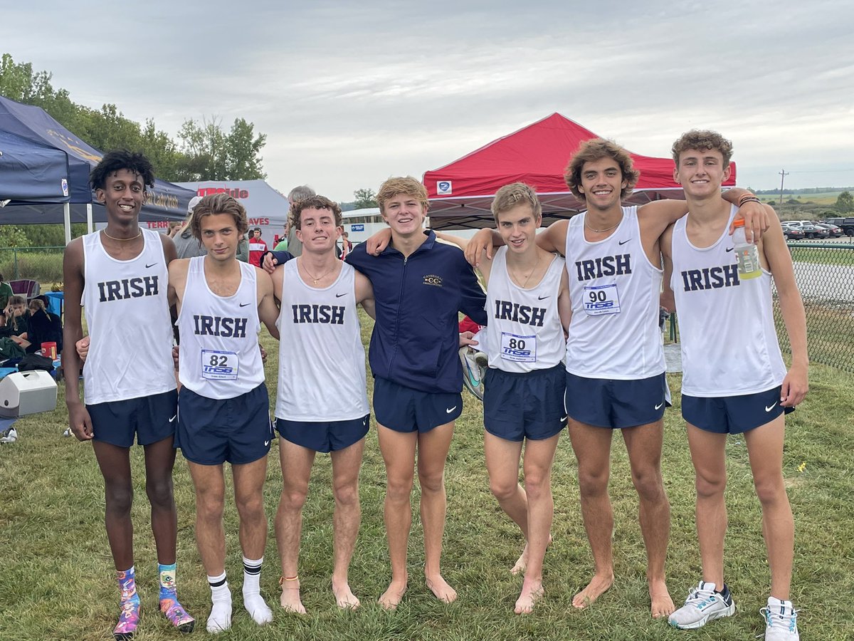 CathedralXC's tweet photo. Team places 10th out of 22 teams at the Terre Haute State Preview Meet with 277 points. All 7 runners were able to PR! https://t.co/0vA9WjECm8
