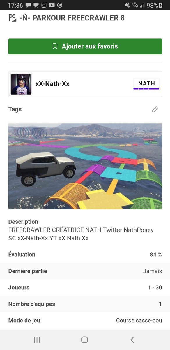 NathPosey's tweet photo. Nouveau Parkour 🚘
#gtaonline #rockstargames #freecrawler
Lien : https://t.co/avLoAriN8T https://t.co/D3rqLHSmfx