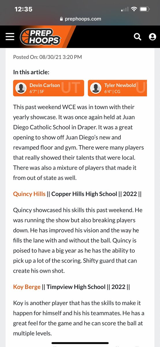 Utah HYPE (@utahhype) on Twitter photo #HYPEfam
2022 <a href="/TimpviewB/">Timpview Basketball</a> 6’2 G <a href="/KoyBerge/">Koy Berge</a> showed out at <a href="/WCEBball/">West Coast Elite Basketball</a> showcase! Great job Koy
- Catch & Shoot 🔥
- RELENTLESS work ethic
- Absolute gym rat
<a href="/CoachEliBurk/">Eli Burk</a> <a href="/CoachBunker/">Mark Bunker</a> <a href="/CoachBRooney/">Bryan Rooney</a> <a href="/Coach_Ghost/">Dwight “Ghost” Smith</a> <a href="/Coach__Eb/">Dan Eberhardt</a> <a href="/UtahTop50League/">Utah Top 50 Elite League</a> <a href="/PrepHoopsUT/">Prep Hoops Utah</a> #HYPEfam
2022 <a href="/TimpviewB/">Timpview Basketball</a> 6’2 G <a href="/KoyBerge/">Koy Berge</a> showed out at <a href="/WCEBball/">West Coast Elite Basketball</a> showcase! Great job Koy
- Catch & Shoot 🔥
- RELENTLESS work ethic
- Absolute gym rat
<a href="/CoachEliBurk/">Eli Burk</a> <a href="/CoachBunker/">Mark Bunker</a> <a href="/CoachBRooney/">Bryan Rooney</a> <a href="/Coach_Ghost/">Dwight “Ghost” Smith</a> <a href="/Coach__Eb/">Dan Eberhardt</a> <a href="/UtahTop50League/">Utah Top 50 Elite League</a> <a href="/PrepHoopsUT/">Prep Hoops Utah</a>