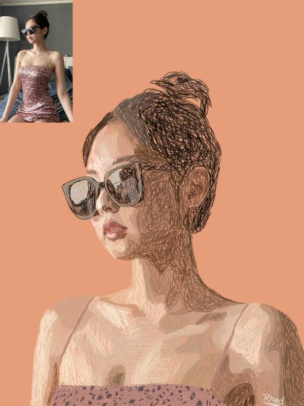 rhedjared's tweet photo. Jennie Scribbling art using Autodesk https://t.co/1O3E5580XD