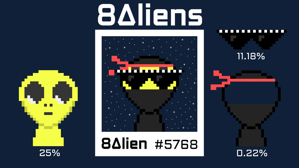 🛸 Discover Alien Intelligence #AI 👽🧠

When Art becomes interactive 

👉 8aliens.io

#NFT #NFTCommunity #nftart <a href="/opensea/">OpenSea</a> #NFTcollectibles #NFTs #cryptoart  #digitalart #nftcollectors #nftcollector #Ethereum #iNFT #NFTdrop #NFTs #NFTshilling