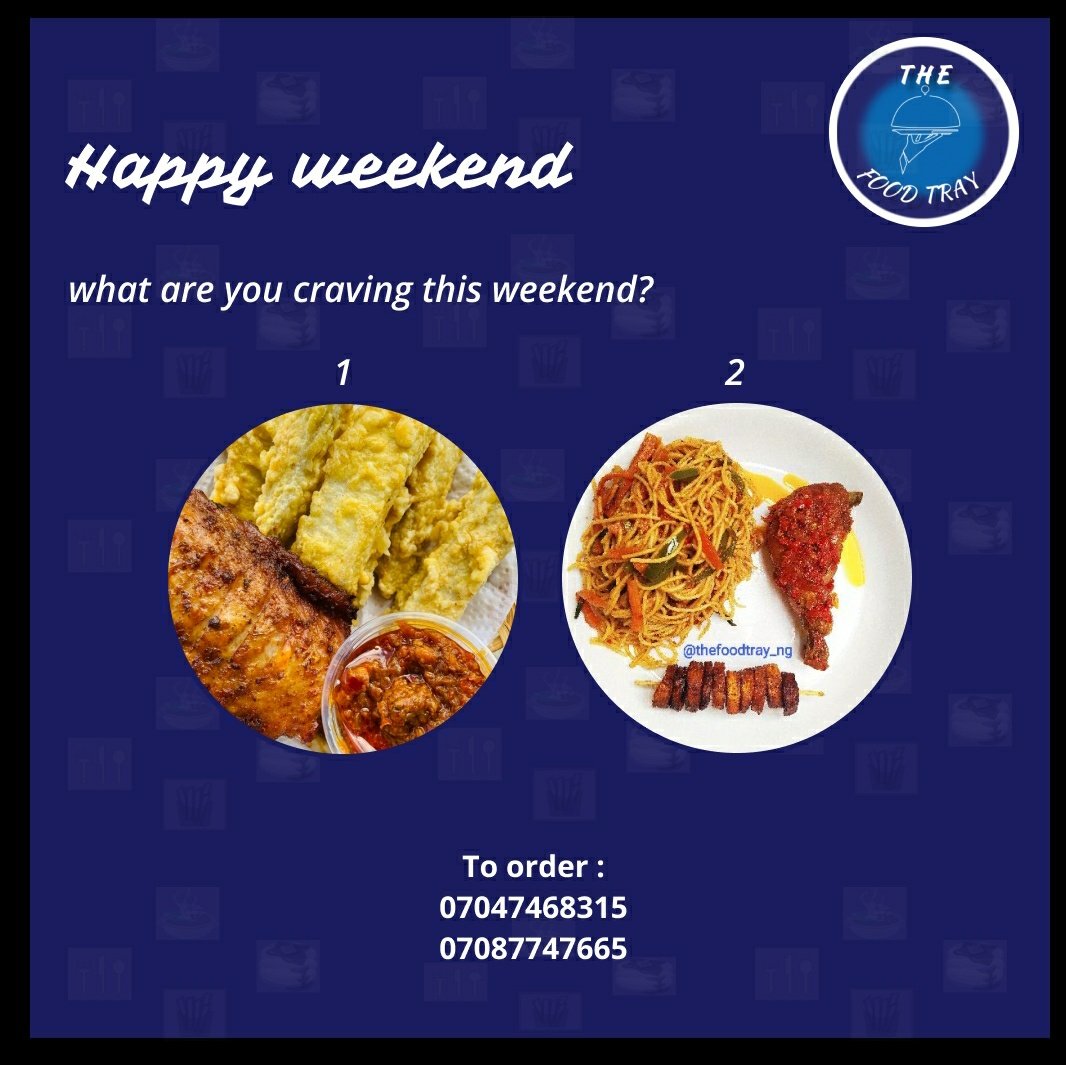 Happy weekend beautiful people 😏
What are you craving this Saturday afternoon?? Tell us 😋

Number 1 or number 2 

-

#foodies #nigerianfoodies #foodphotography #weekendvibes #saturdayvibes  #foodlover #yummy #orderfood #foodcravings tems Arturo