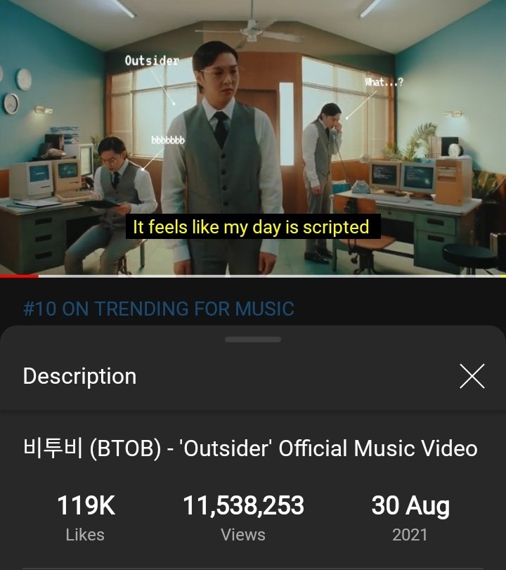 sugarnpiee1's tweet photo. 10 on music trend YT. Let's increase the views👀

I WANNA BE AN OUTSIDER
BTOB COMING OUTSIDE 4U
#BTOB_COMEBACK_OUTSIDE
#앗싸_비투비_아웃사이더
#비투비_Outsider
@OFFICIALBTOB https://t.co/PmAgHgGOdS