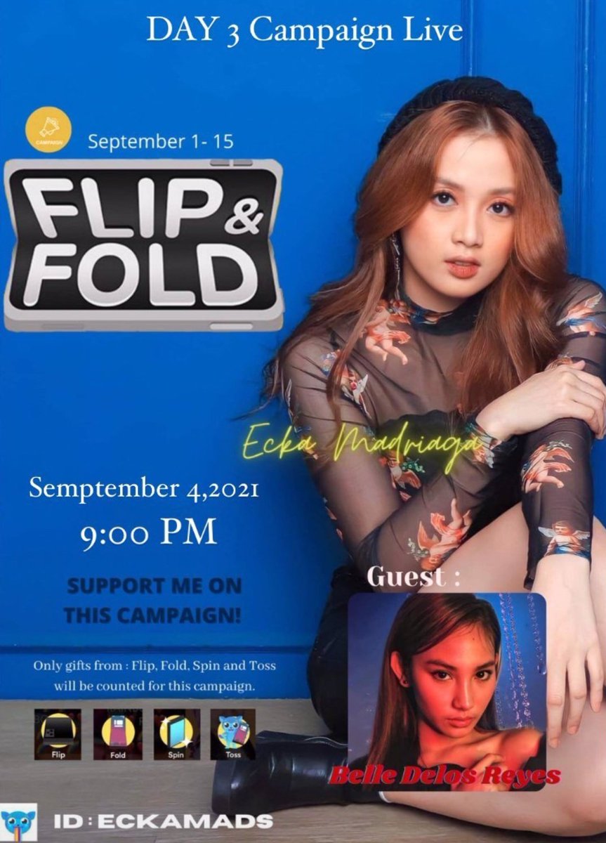 TeamBECKAOfc's tweet photo. It's day 3 of Ecka's Flip &amp; Fold Campaign! Guess who ang guest for tonight? Syempre ang miss na miss nating lahat walang iba kundi si Belle Delos Reyes! Mamayang 9pm na po. ☺️

Kumu: eckamads

#TeamBECKA https://t.co/iAyIWLyEr9