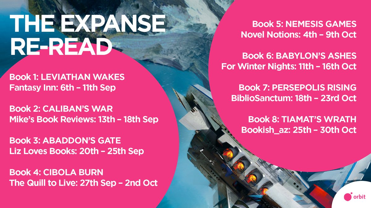orbitbooks's tweet image. Our fantastic reread of The Expanse series begins on Monday 6th September with @TheFantasyInn - join in and get up to speed with the whole series before the greatly anticipated release of LEVIATHAN FALLS!

#TheExpanse #LeviathanWakes