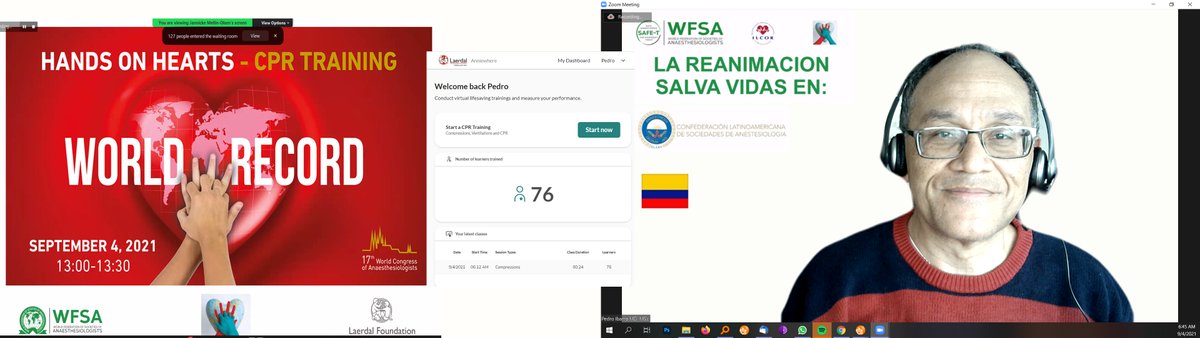 Wonderful experience of attempting World Record in CPR by #WFSA at #WCA2021 
Participants from all around the World!