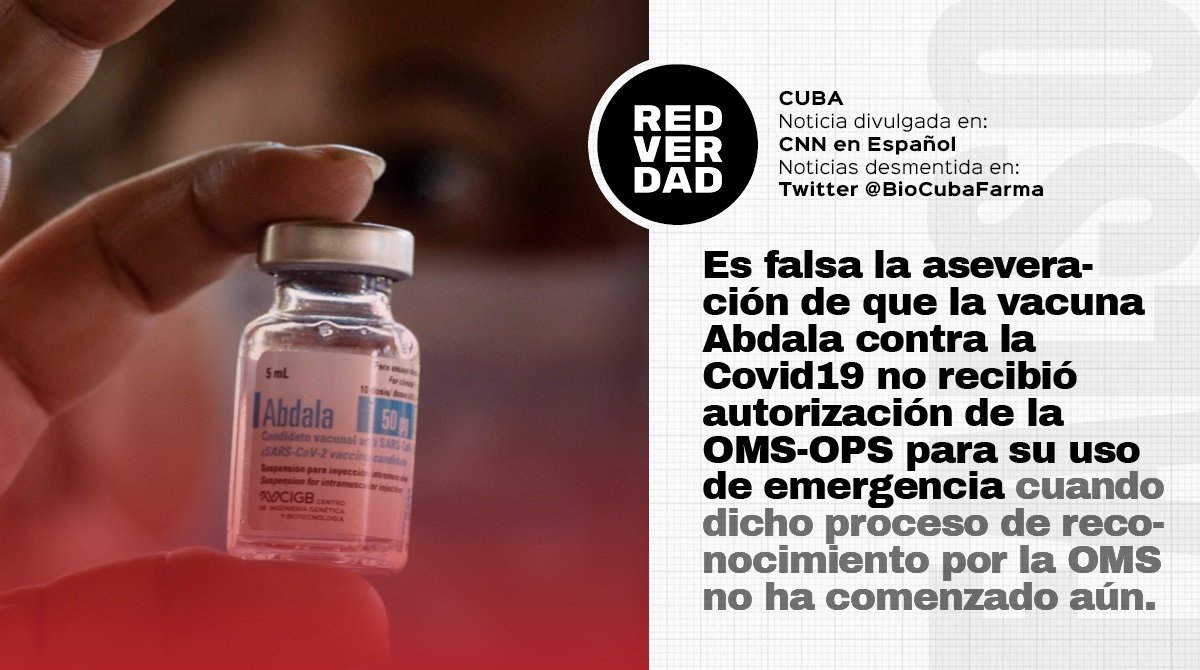 La calidad, seguridad y eficacia demostradas por vacunas🇨🇺 vs #Covid19 validan nuestra aspiración a q sean incluidas en la lista de OMS para uso de emergencia. 

Proceso de reconocimiento q se inicia asesta un duro golpe a intentos de CNN por manipular logros de la #CienciaCubana